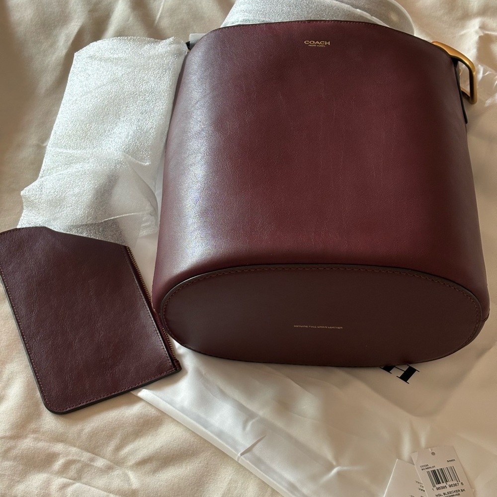 Coach Bleecker bucket bag, merlot - Picture 5 of 11